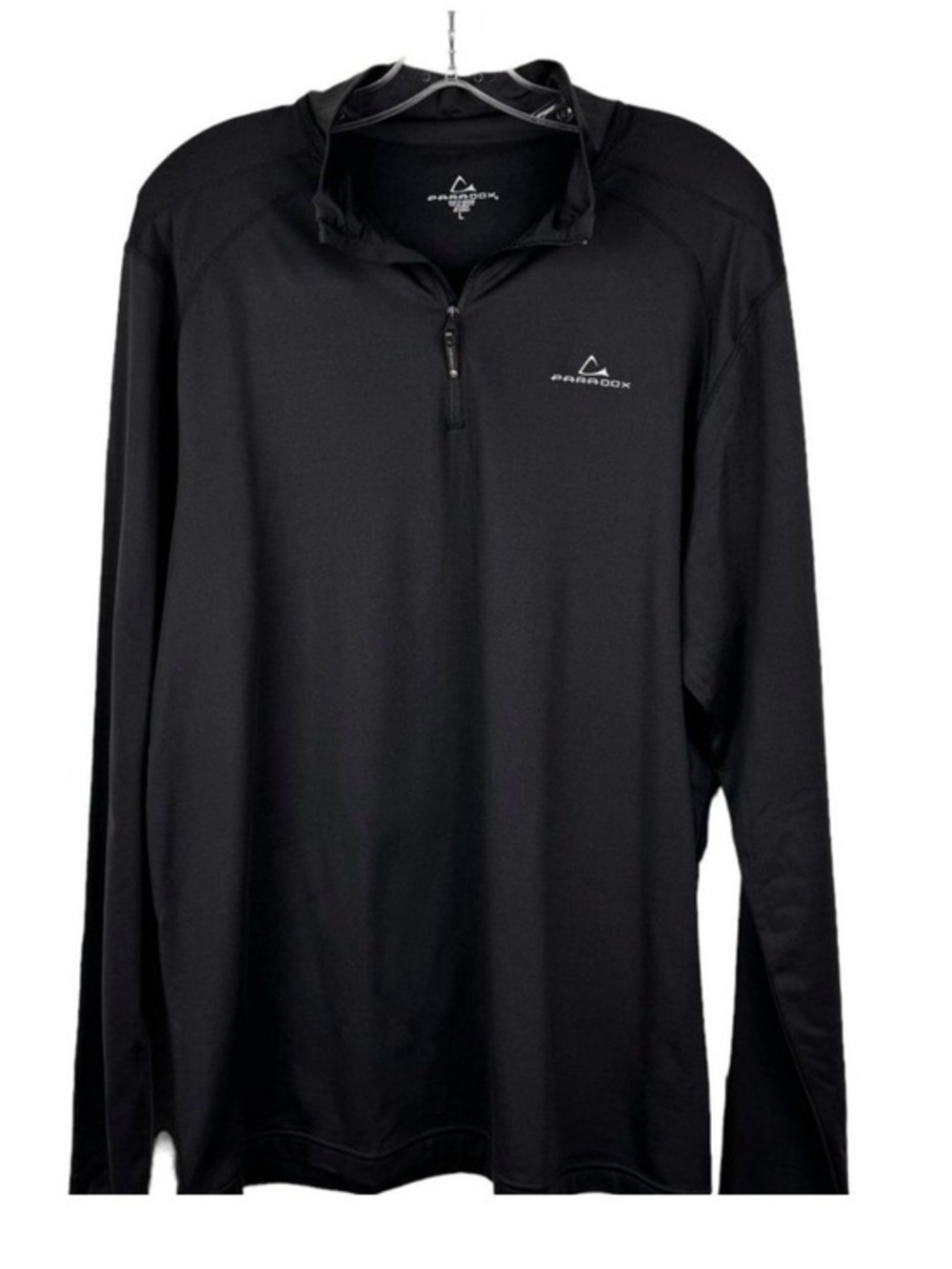 Paradox Long Sleeve 1/4 Zip Pullover Women's Fitted Athletic Size Large Black
